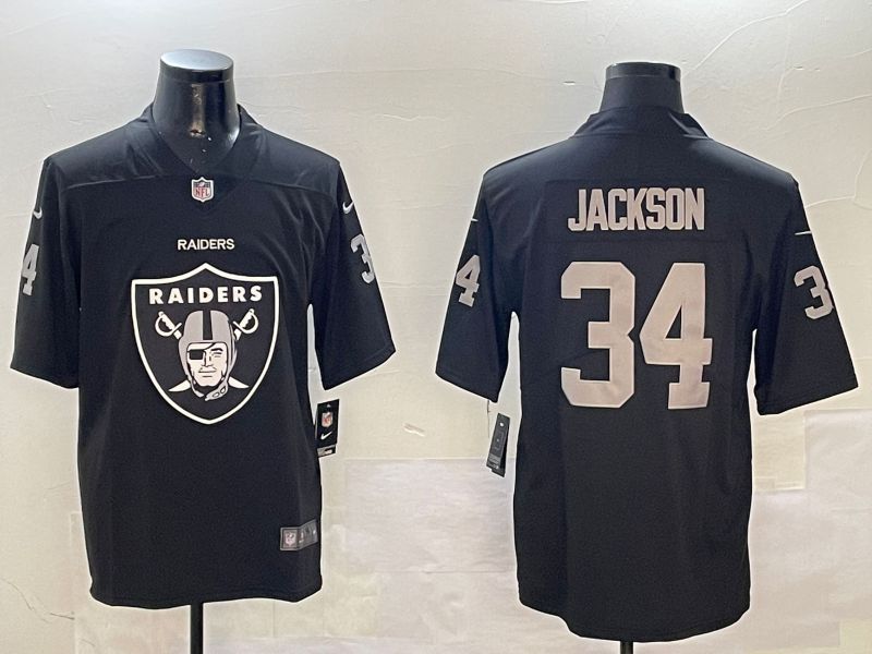 Men 2025 Oakland Raiders #34 Jackson black Nike Limited NFL Jersey style 0021
